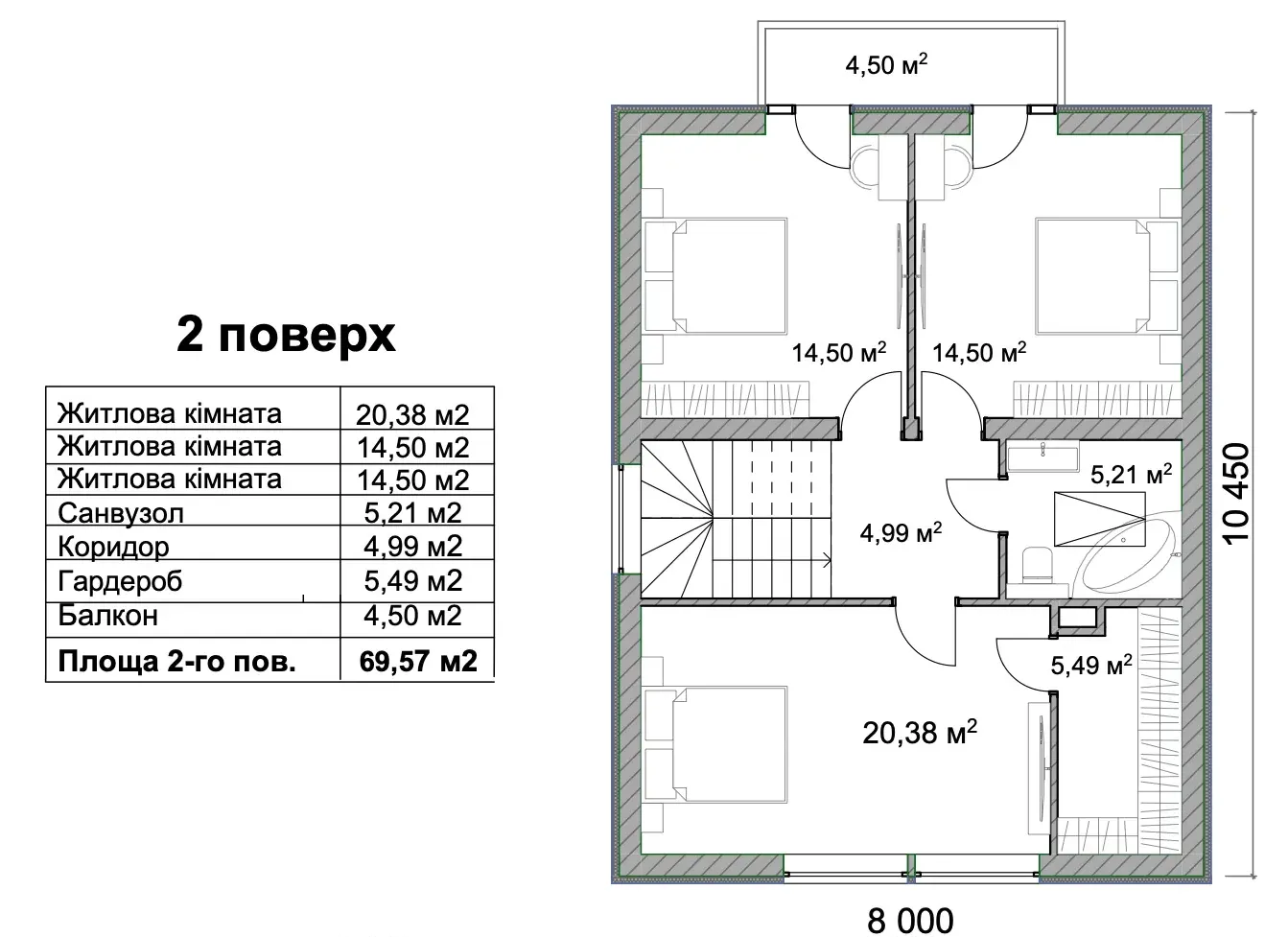 План будинку БК-24, другий поверх
